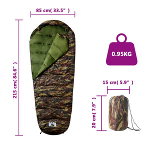 vidaXL Mummy Sleeping Bag for Adults Camping 3 Seasons