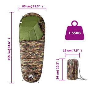 vidaXL Mummy Sleeping Bag for Adults Camping 3 Seasons