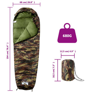 vidaXL Mummy Sleeping Bag for Adults Camping 3 Seasons