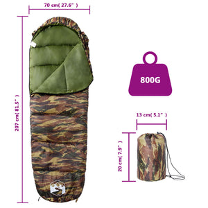 vidaXL Mummy Sleeping Bag for Adults Camping 3 Seasons