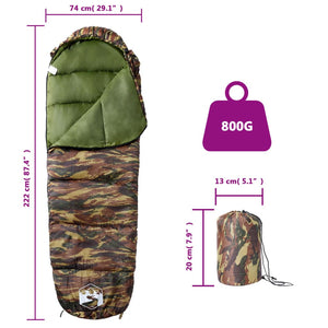 vidaXL Mummy Sleeping Bag for Adults Camping 3 Seasons