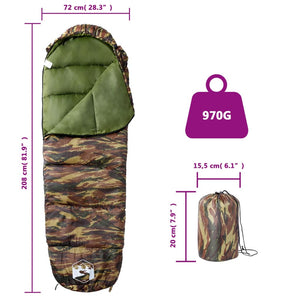 vidaXL Mummy Sleeping Bag for Adults Camping 3 Seasons