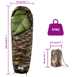 vidaXL Mummy Sleeping Bag for Adults Camping 3 Seasons