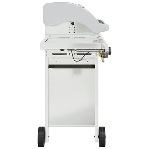 vidaXL Gas BBQ Grill with 5 Burners Silver Stainless Steel