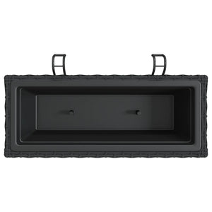 vidaXL Planters with hooks 2 pcs Black Poly Rattan