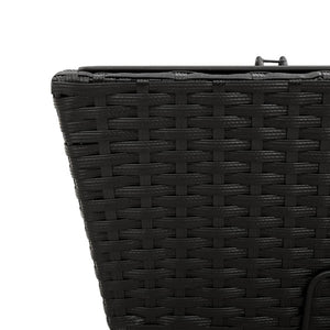 vidaXL Planters with hooks 2 pcs Black Poly Rattan