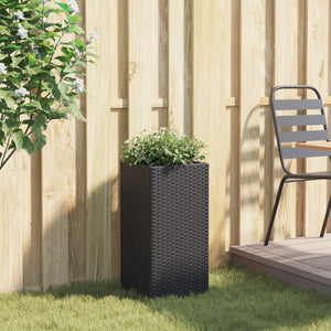 vidaXL Garden Planter Black 30x30x60 cm Poly Rattan