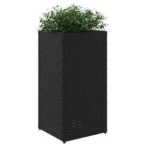 vidaXL Garden Planter Black 30x30x60 cm Poly Rattan