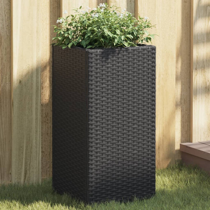 vidaXL Garden Planter Black 30x30x60 cm Poly Rattan