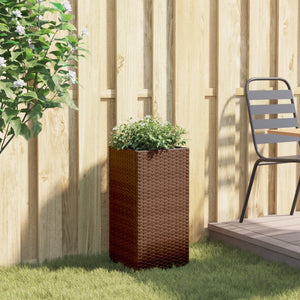 vidaXL Garden Planter Brown 30x30x60 cm Poly Rattan