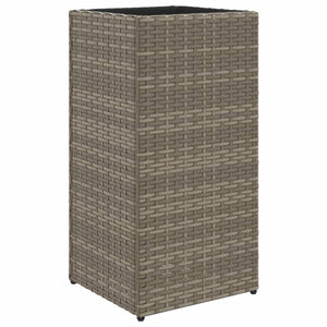 vidaXL Garden Planter Grey 30x30x60 cm Poly Rattan