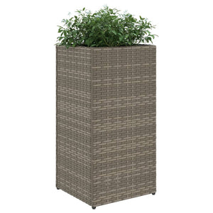 vidaXL Garden Planter Grey 30x30x60 cm Poly Rattan