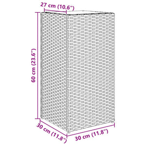 vidaXL Garden Planter Grey 30x30x60 cm Poly Rattan