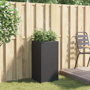 vidaXL Garden Planter Black 40x40x80 cm Poly Rattan