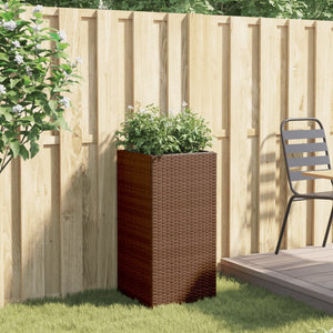 vidaXL Garden Planter Brown 40x40x80 cm Poly Rattan