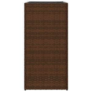 vidaXL Garden Planter Brown 40x40x80 cm Poly Rattan