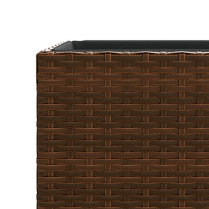 vidaXL Garden Planter Brown 40x40x80 cm Poly Rattan