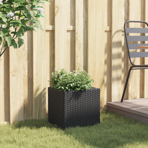 vidaXL Garden Planter Black 36x30x32 cm Poly Rattan