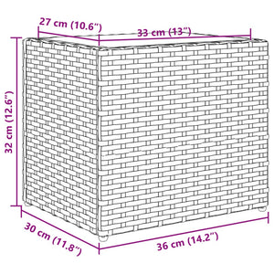 vidaXL Garden Planter Grey 36x30x32 cm Poly Rattan