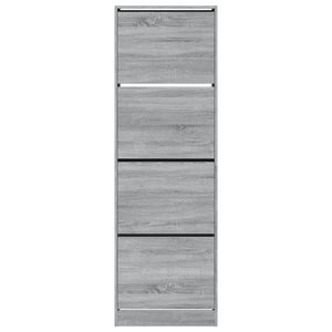 vidaXL Shoe Cabinet with 4 Flip-Drawers Grey Sonoma 60x34x187.5 cm