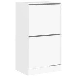 vidaXL Shoe Cabinet with 2 Flip-Drawers White 60x42x108 cm