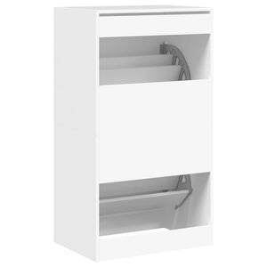 vidaXL Shoe Cabinet with 2 Flip-Drawers White 60x42x108 cm