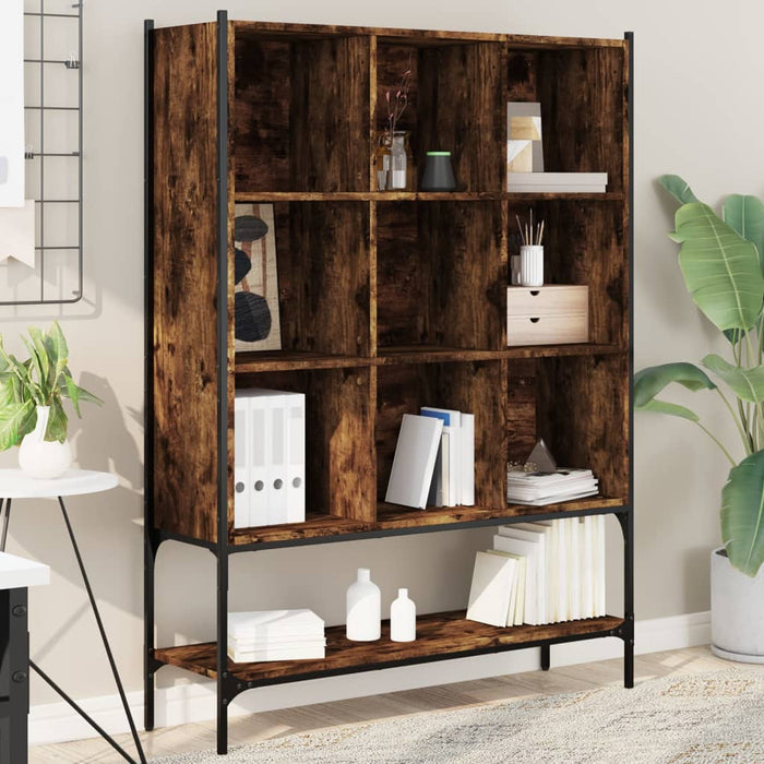 vidaXL Bookcase Smoked Oak 102x30x141.5 cm Engineered Wood