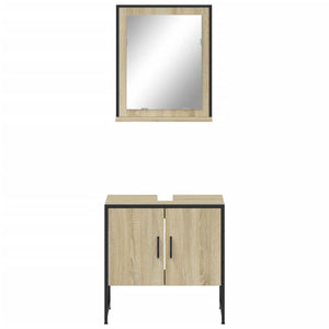 vidaXL 2 Piece Bathroom Cabinet Set Sonoma Oak Engineered Wood