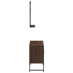 vidaXL 2 Piece Bathroom Cabinet Set Brown Oak Engineered Wood