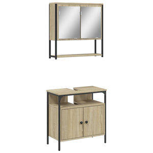 vidaXL 2 Piece Bathroom Furniture Set Sonoma Oak Engineered Wood