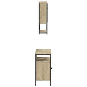 vidaXL 2 Piece Bathroom Furniture Set Sonoma Oak Engineered Wood