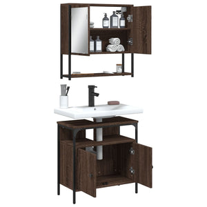 vidaXL 2 Piece Bathroom Furniture Set Brown Oak Engineered Wood