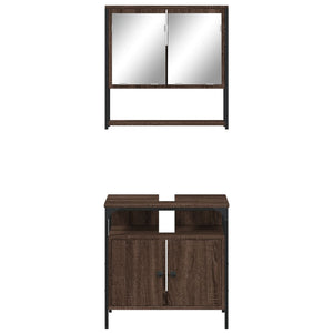 vidaXL 2 Piece Bathroom Furniture Set Brown Oak Engineered Wood