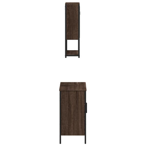 vidaXL 2 Piece Bathroom Furniture Set Brown Oak Engineered Wood