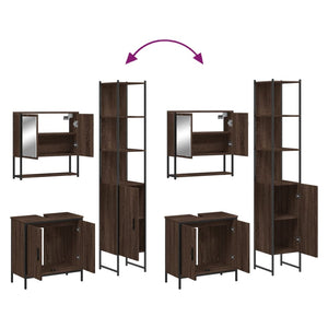 vidaXL 3 Piece Bathroom Furniture Set Brown Oak Engineered Wood