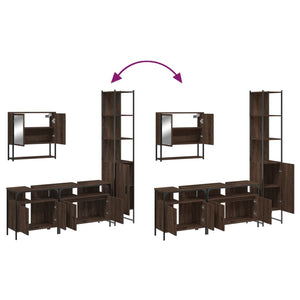 vidaXL 4 Piece Bathroom Furniture Set Brown Oak Engineered Wood