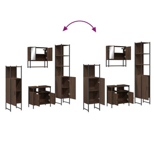 vidaXL 4 Piece Bathroom Furniture Set Brown Oak Engineered Wood