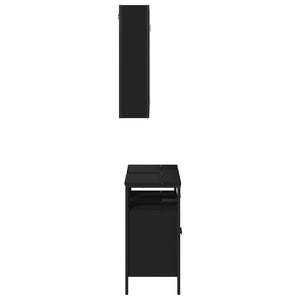 vidaXL 2 Piece Bathroom Furniture Set Black Engineered Wood