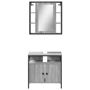 vidaXL 2 Piece Bathroom Furniture Set Grey Sonoma Engineered Wood