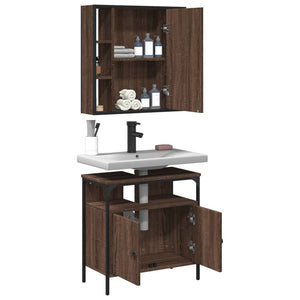 vidaXL 2 Piece Bathroom Furniture Set Brown Oak Engineered Wood