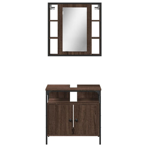 vidaXL 2 Piece Bathroom Furniture Set Brown Oak Engineered Wood