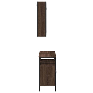 vidaXL 2 Piece Bathroom Furniture Set Brown Oak Engineered Wood