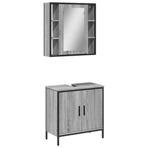 vidaXL 2 Piece Bathroom Furniture Set Grey Sonoma Engineered Wood