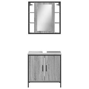 vidaXL 2 Piece Bathroom Furniture Set Grey Sonoma Engineered Wood