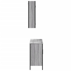 vidaXL 2 Piece Bathroom Furniture Set Grey Sonoma Engineered Wood