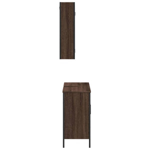 vidaXL 2 Piece Bathroom Furniture Set Brown Oak Engineered Wood