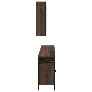 vidaXL 3 Piece Bathroom Cabinet Set Brown Oak Engineered Wood