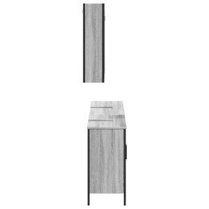 vidaXL 3 Piece Bathroom Cabinet Set Grey Sonoma Engineered Wood