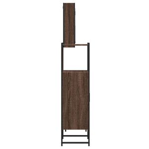 vidaXL 3 Piece Bathroom Cabinet Set Brown Oak Engineered Wood