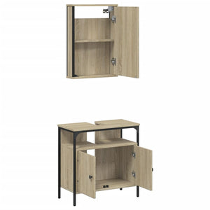 vidaXL 2 Piece Bathroom Furniture Set Sonoma Oak Engineered Wood